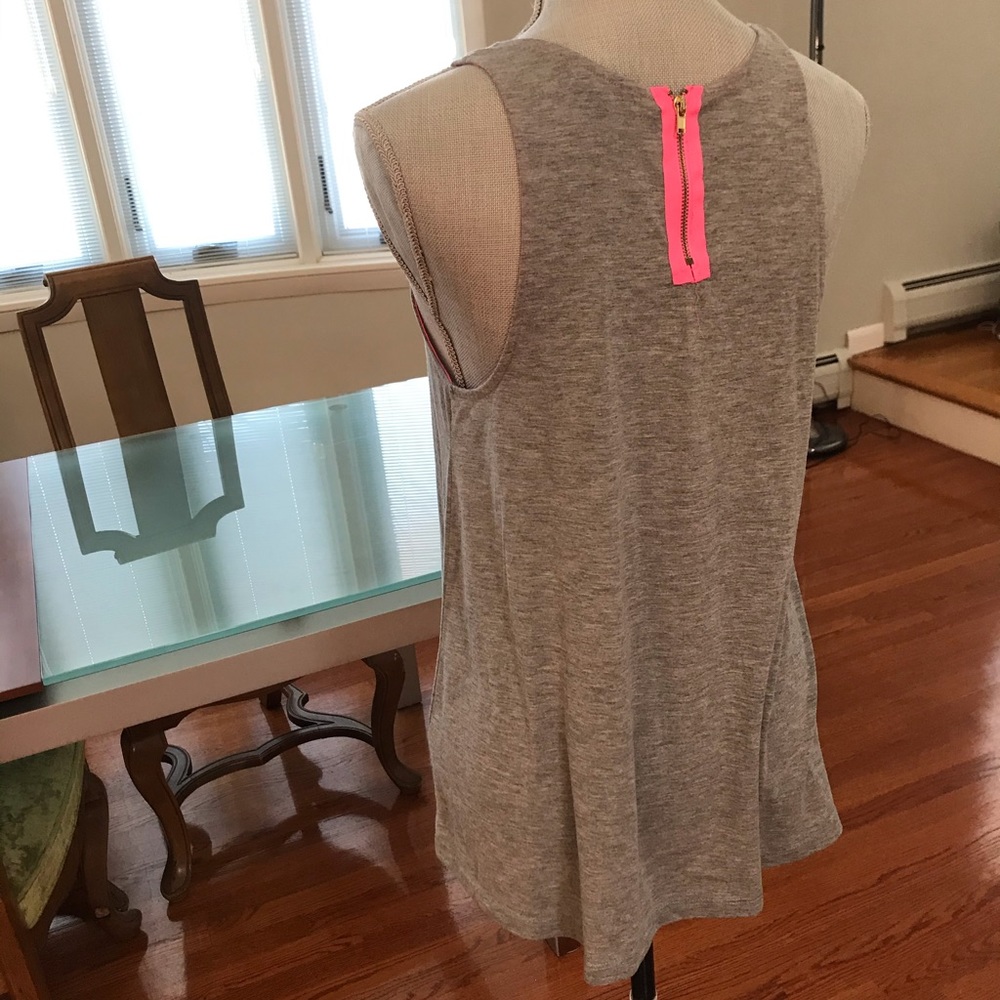 Zara flowy, grey tank top with zipper closure, S